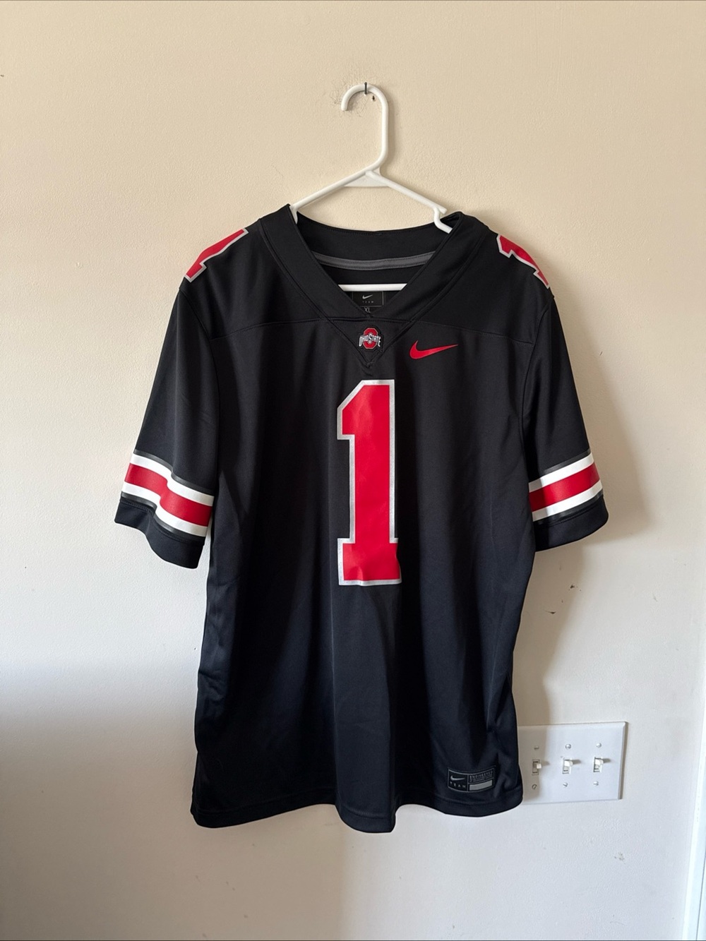 MEN’S NIKE OHIO STATE BUCKEYES #1 24’ NCAA Football Jersey Sz XL - Black RARE